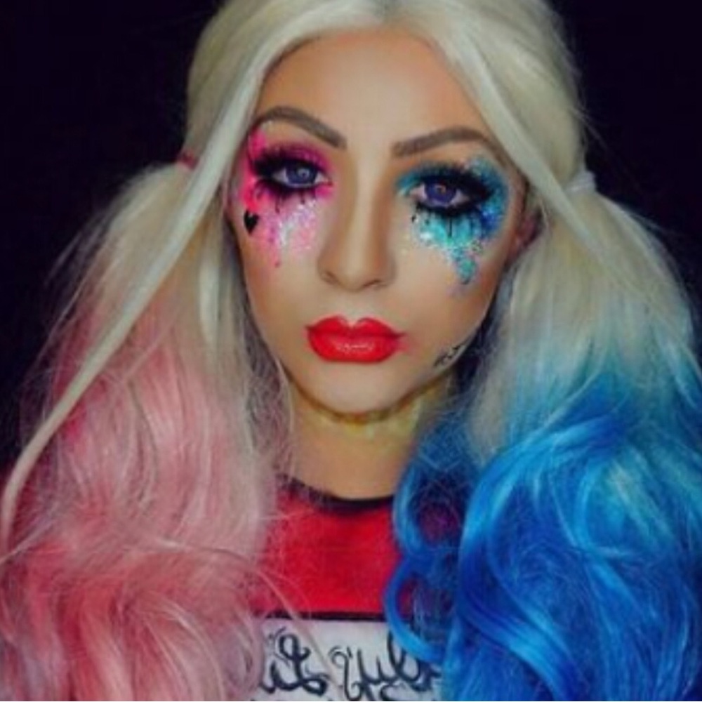 22” Blonde Pink Blue BODY WAVY  Lace Front Wig NEW